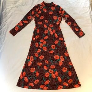 Free People Retro Romance Chocolate Leopard Midi/Maxi